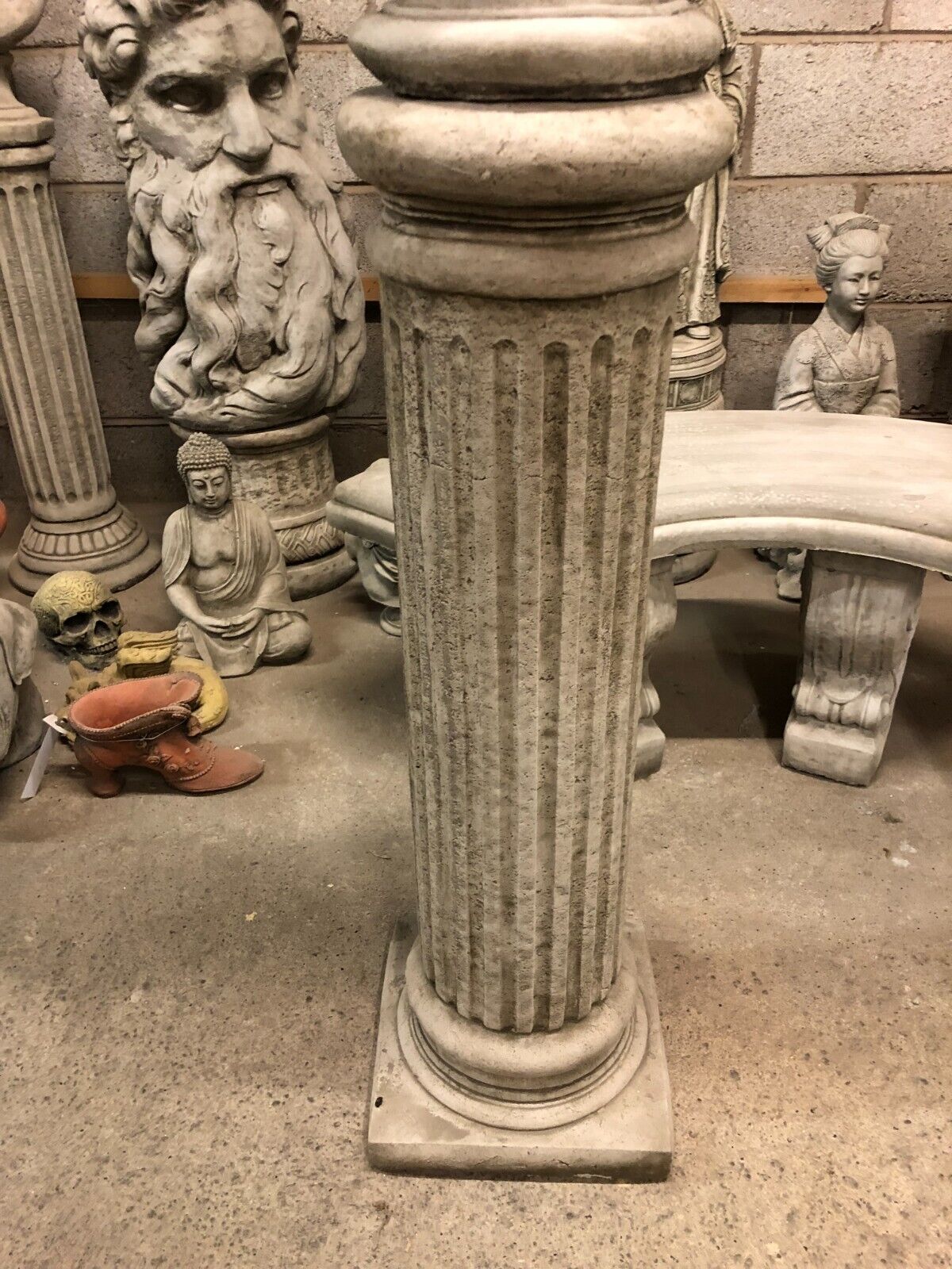 Pair of Stone Eagles Pedestal Statues