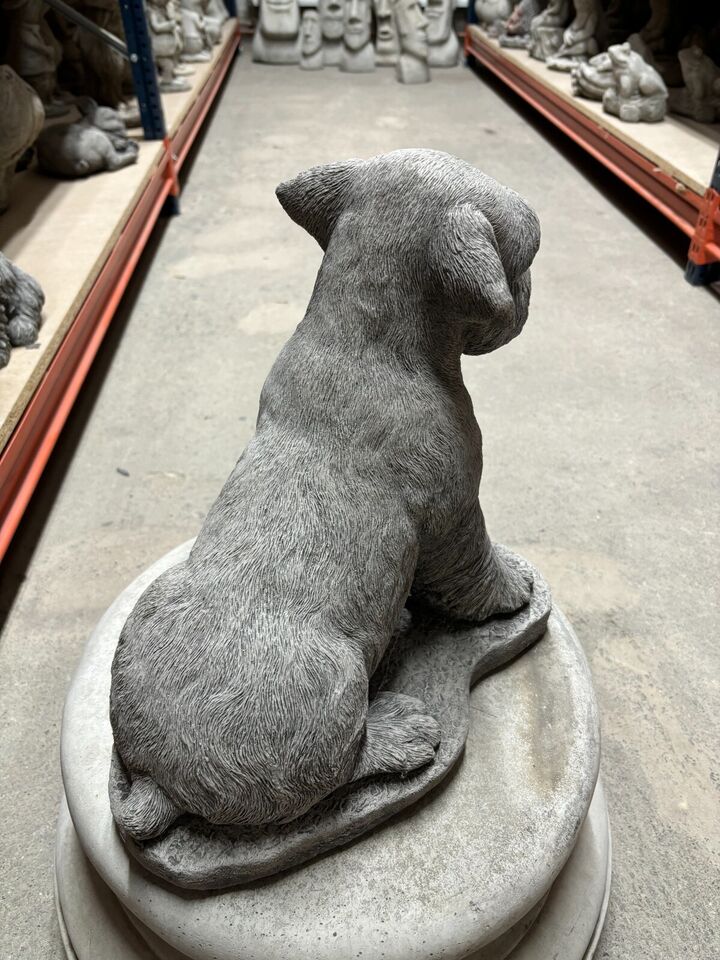 Stone Schnauzer Dog Statue