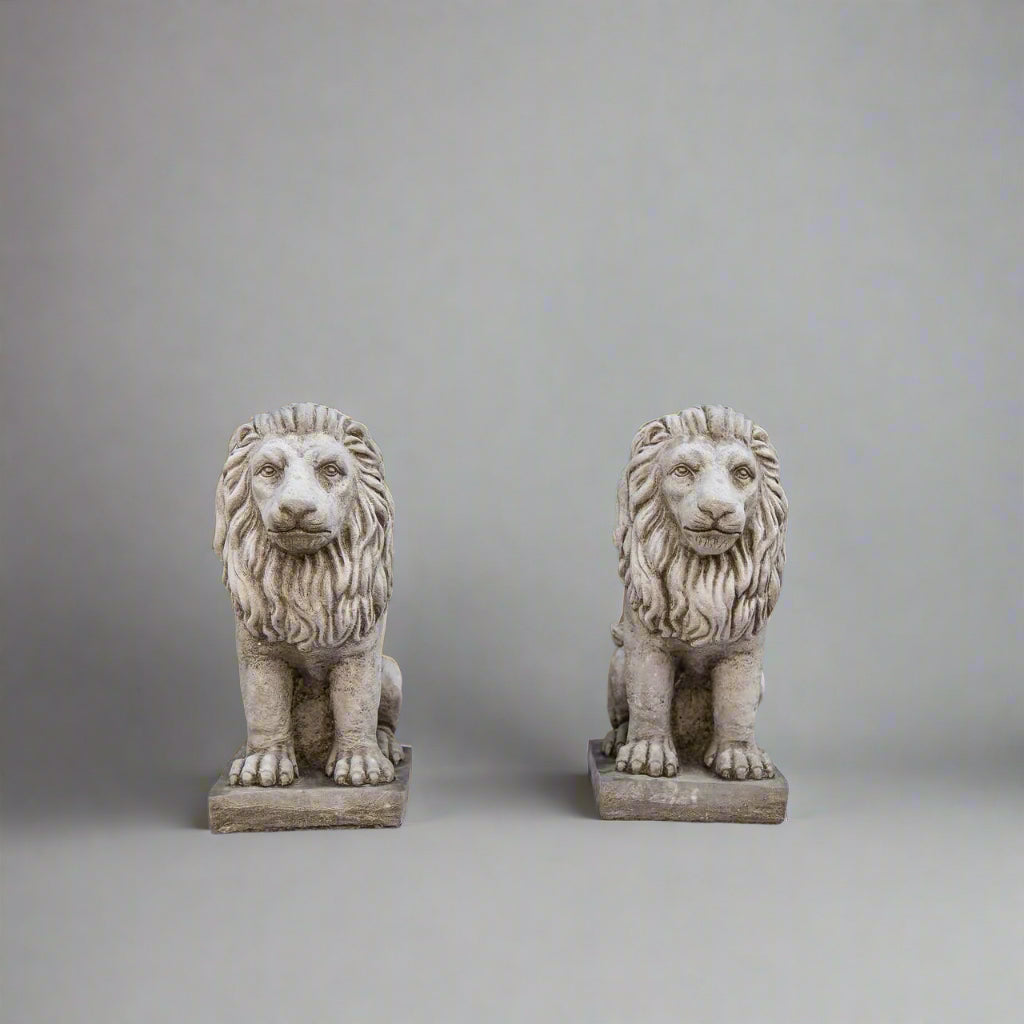 Pair of Stone Lion Statues