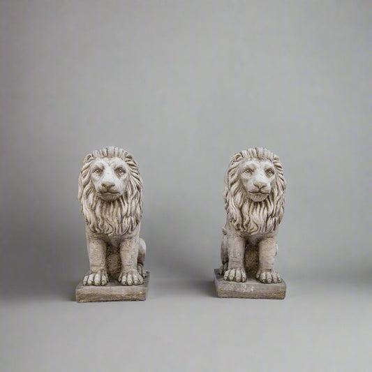 Pair of Stone Lion Statues