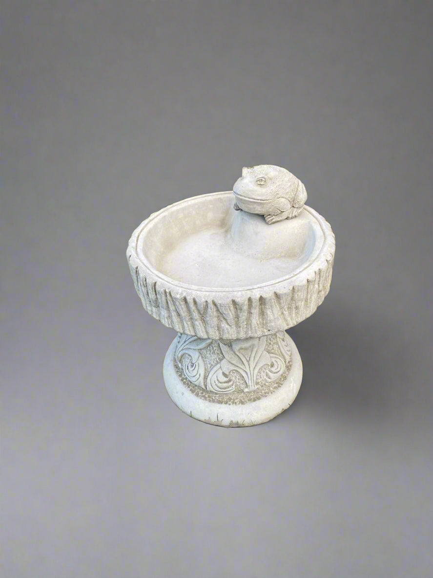 Stone Frog Bird Bath