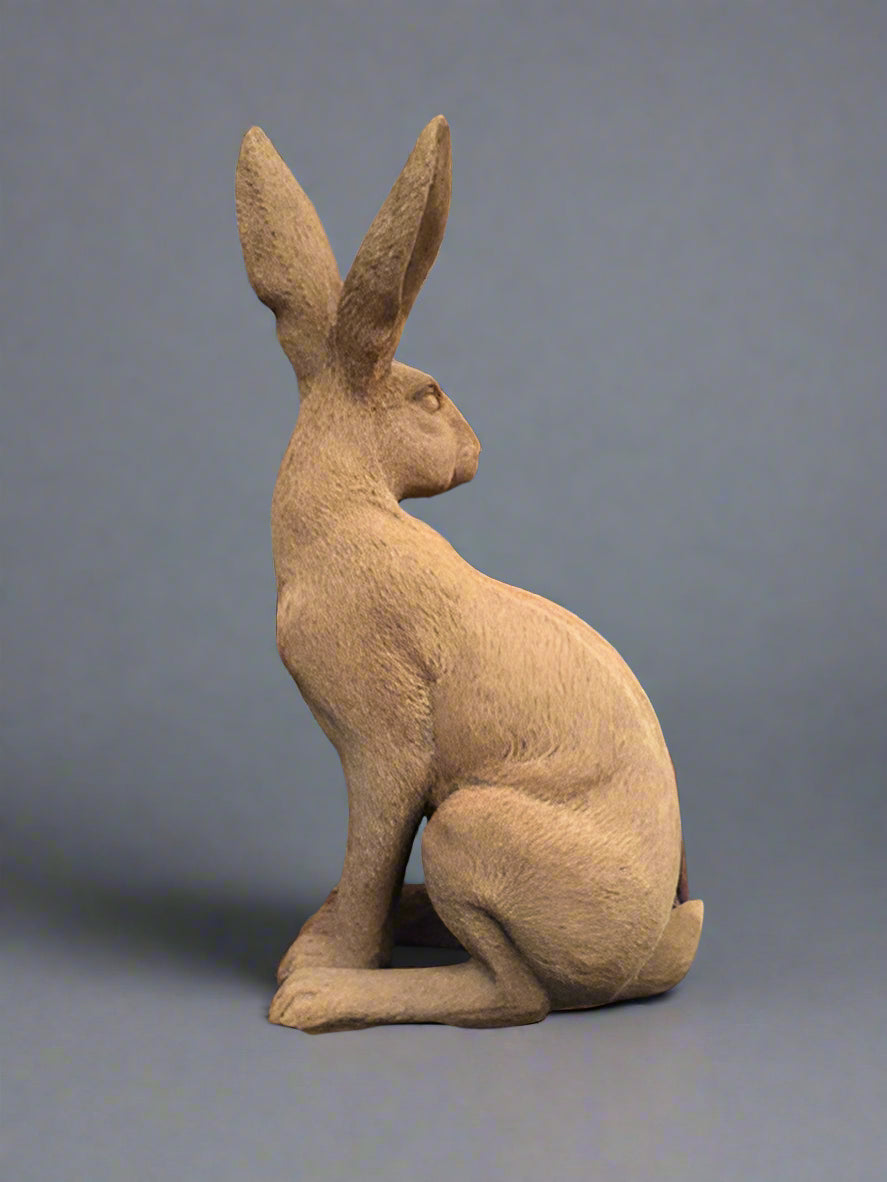 Rusty Cast Iron Rabbit Statue