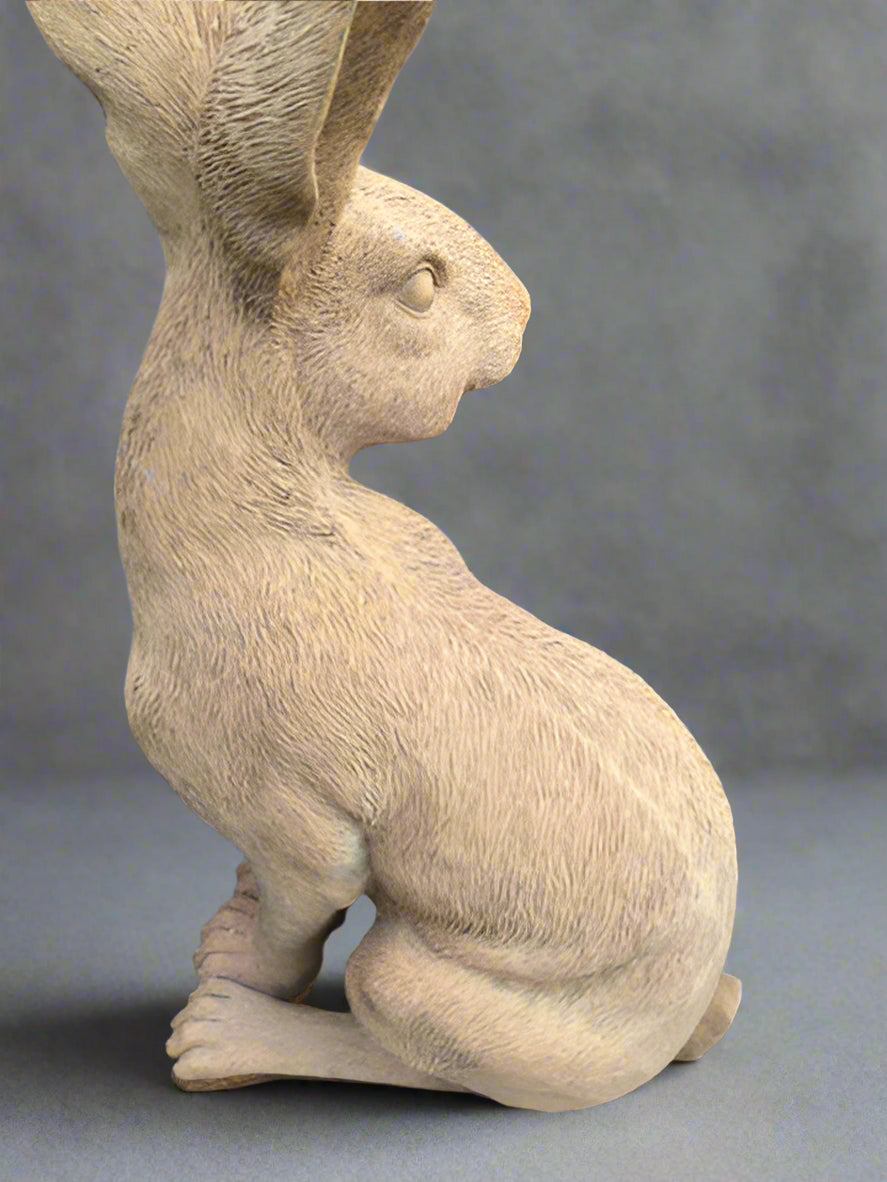 Rusty Cast Iron Rabbit Statue