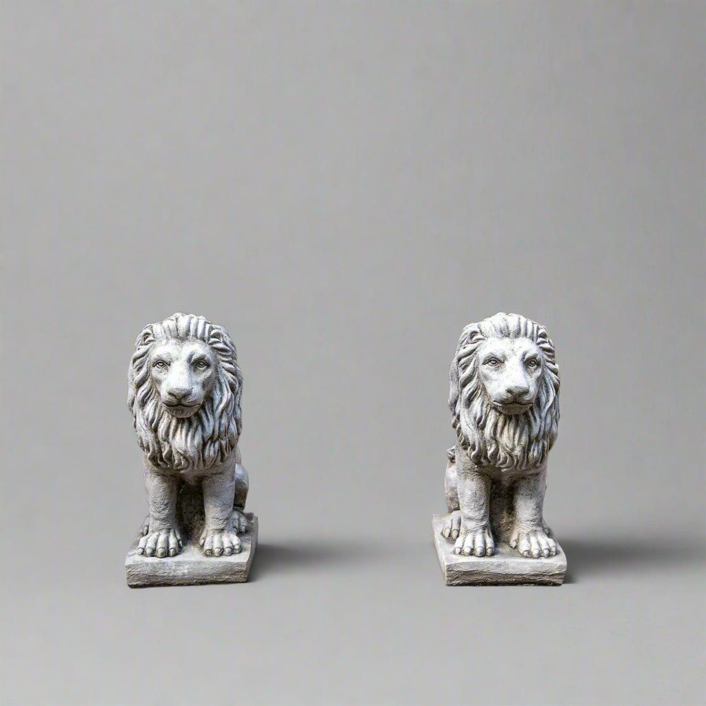 Pair of Stone Lion Statues