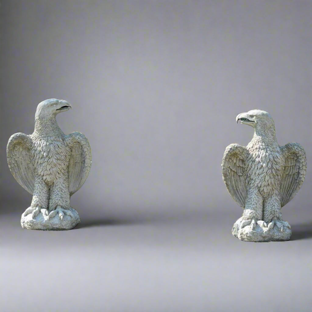 Pair of Stone XL Eagle Statue