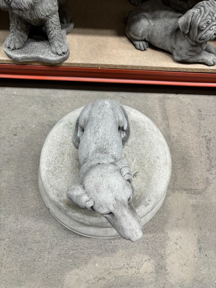 Stone Dachshund Dog Statue