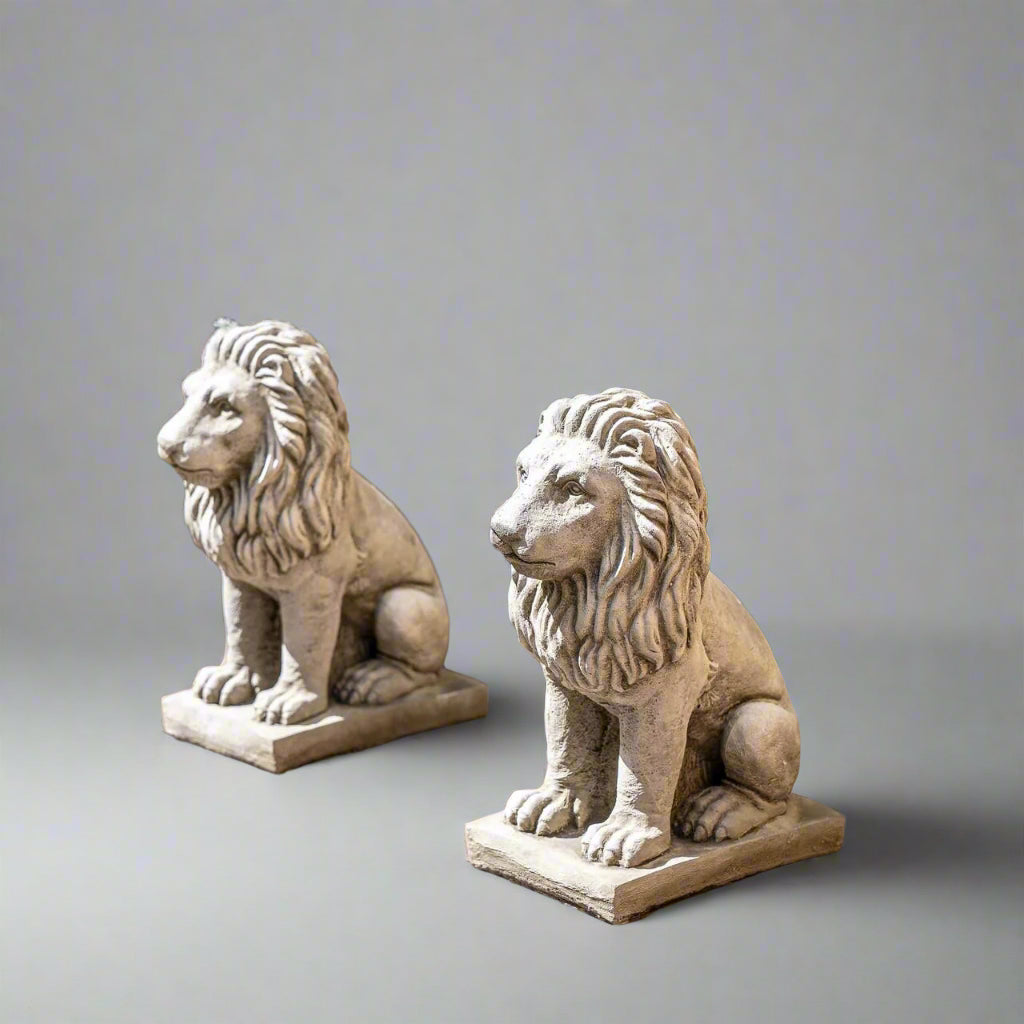 Pair of Stone Lion Statues