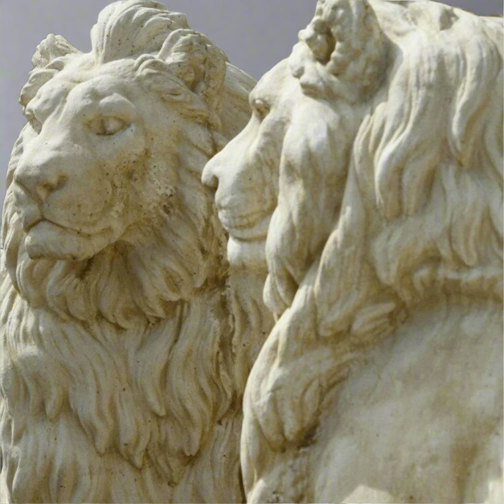 Pair of XL Lion Statues