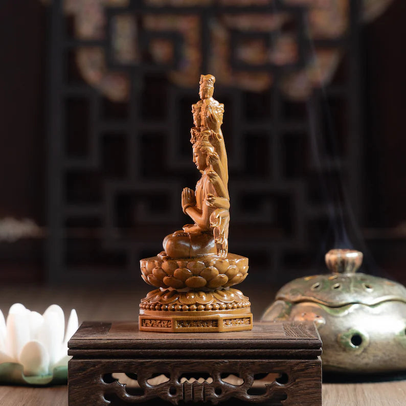 Wooden Thousand Hands Guan Yin Statue