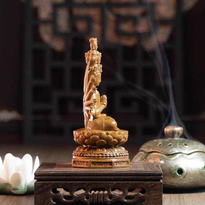 Wooden Thousand Hands Guan Yin Statue