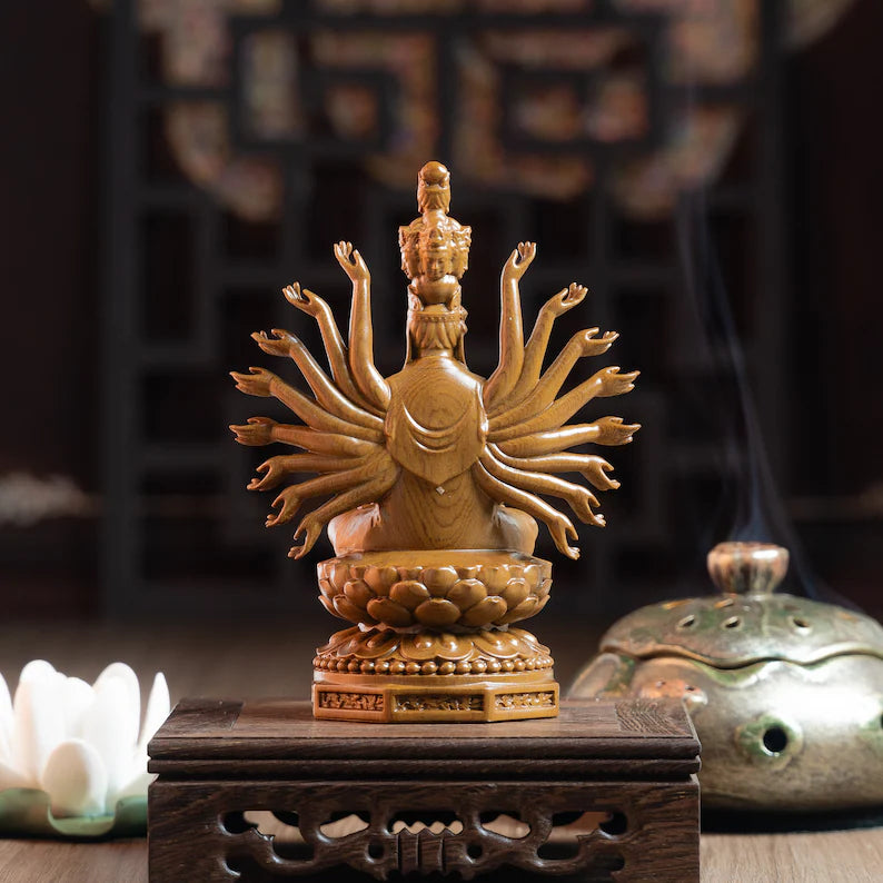 Wooden Thousand Hands Guan Yin Statue