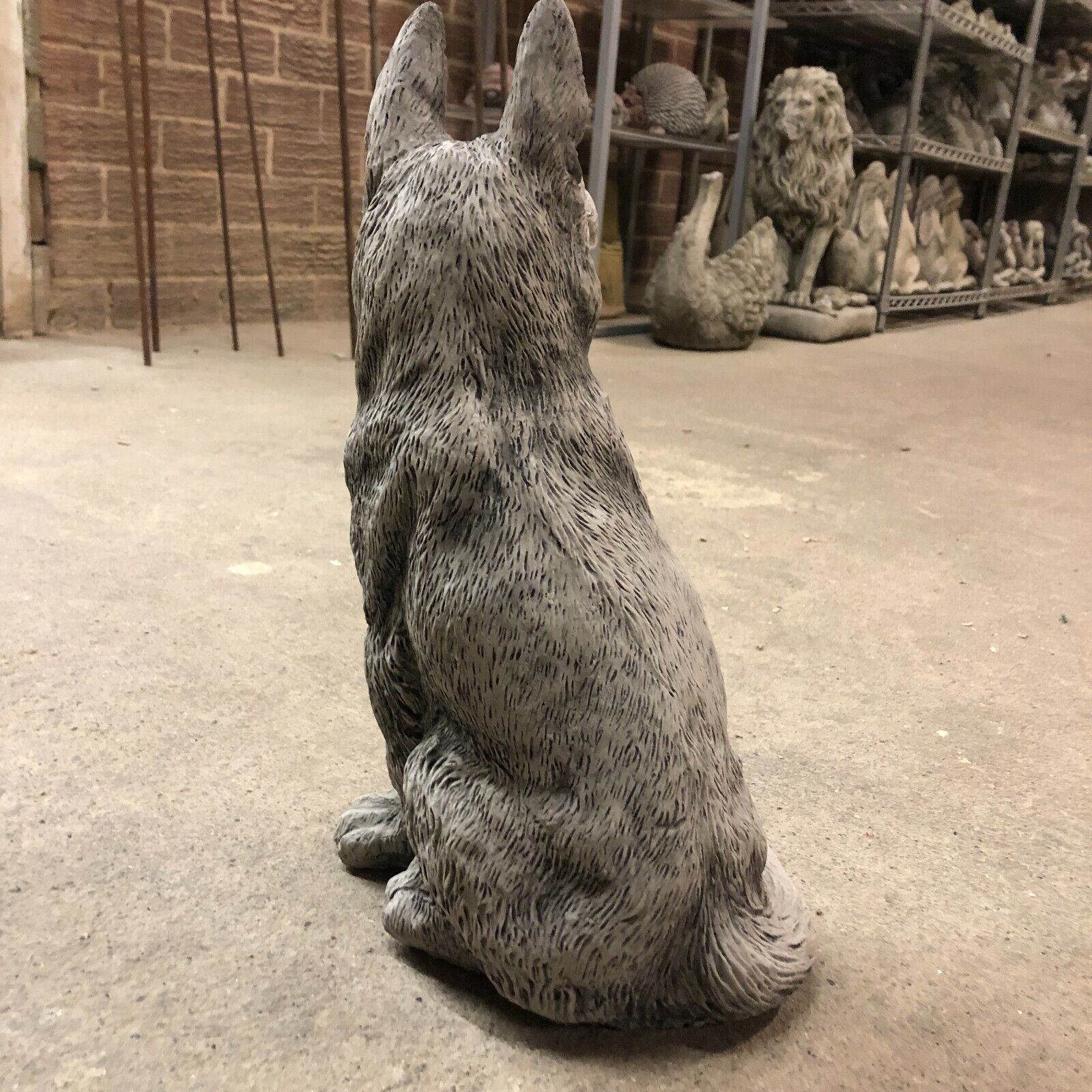 Stone Alsatian Dog Statue