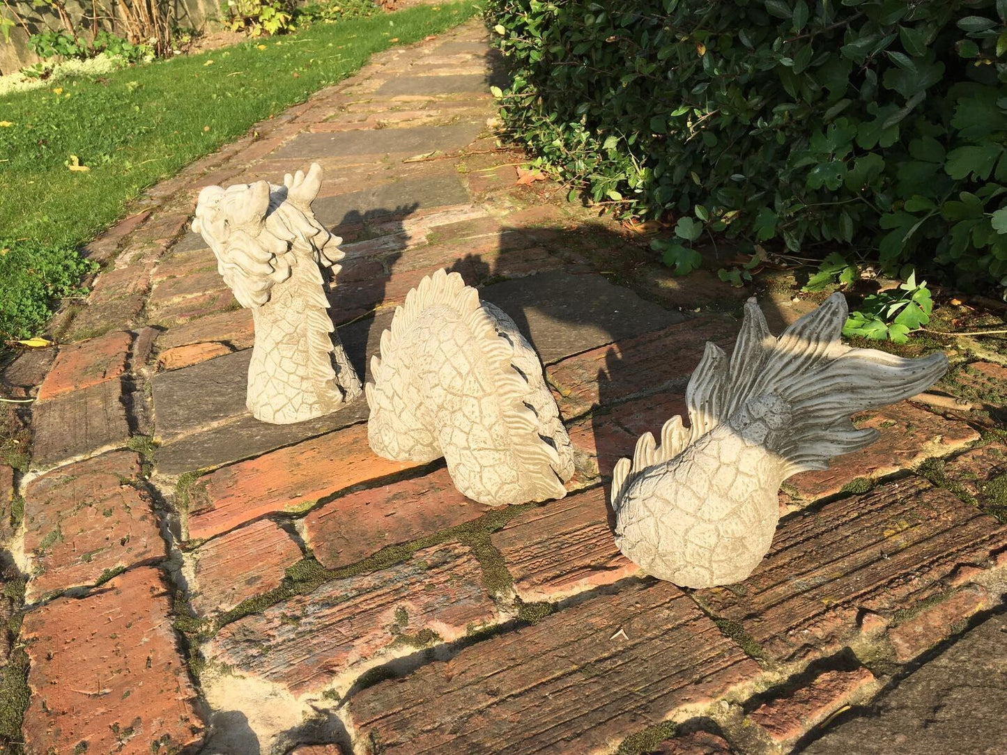 Stone 3 Piece Dragon Ornament