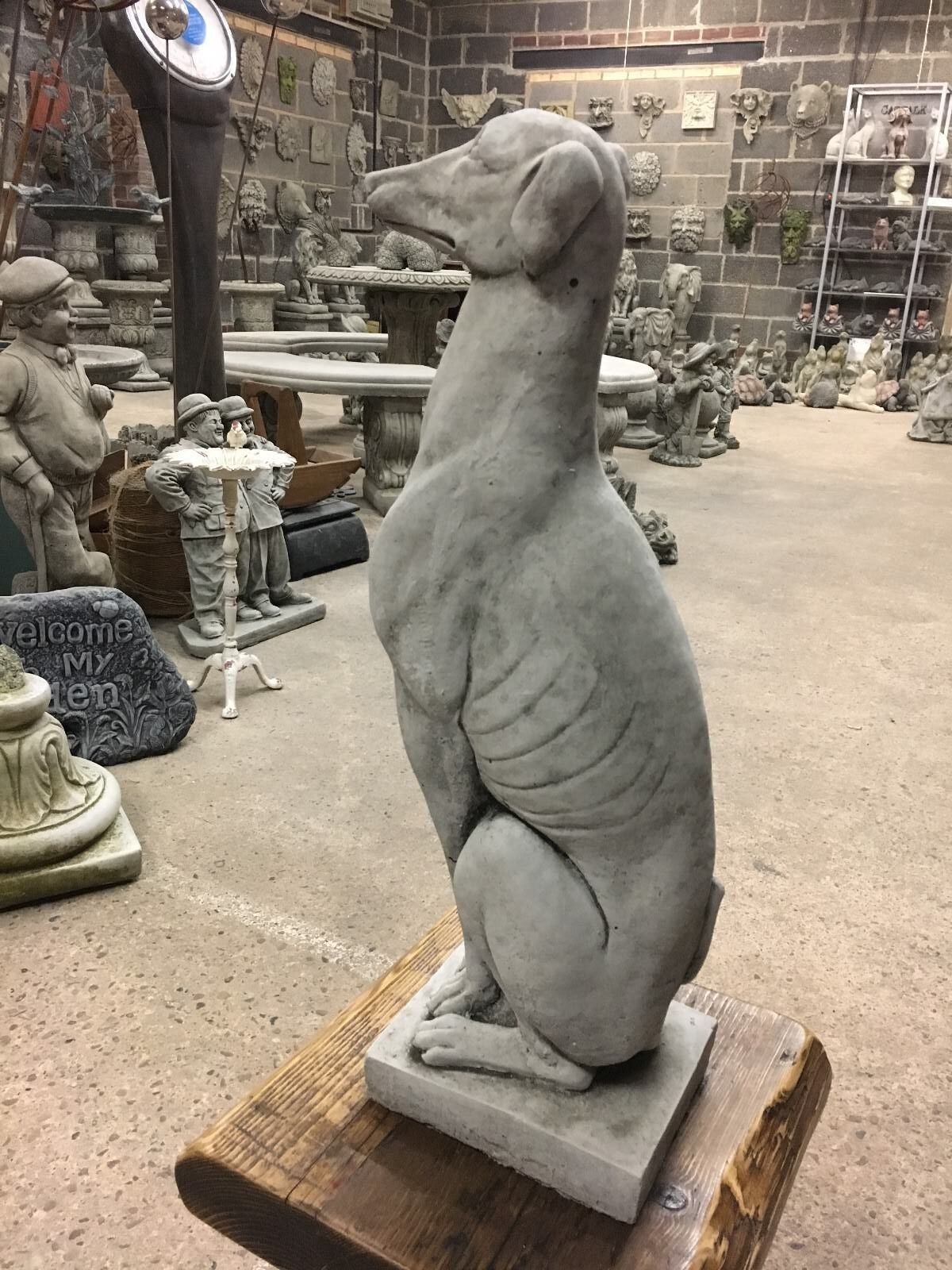 Stone Greyhound/Whippet Dog Statue