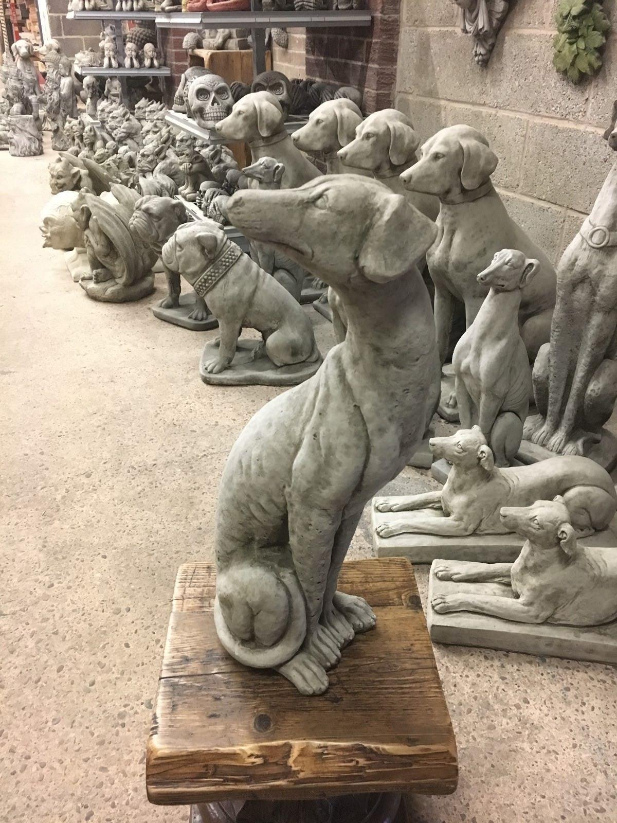 Stone Greyhound/Whippet Dog Statue