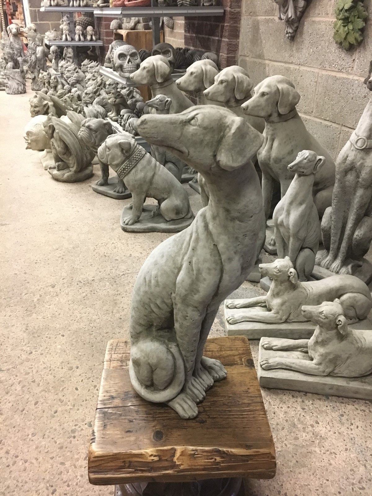 Stone Greyhound/Whippet Dog Statue