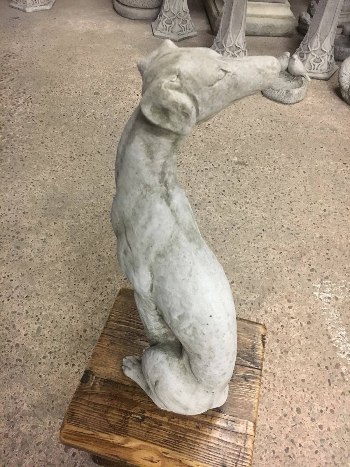 Stone Greyhound/Whippet Dog Statue