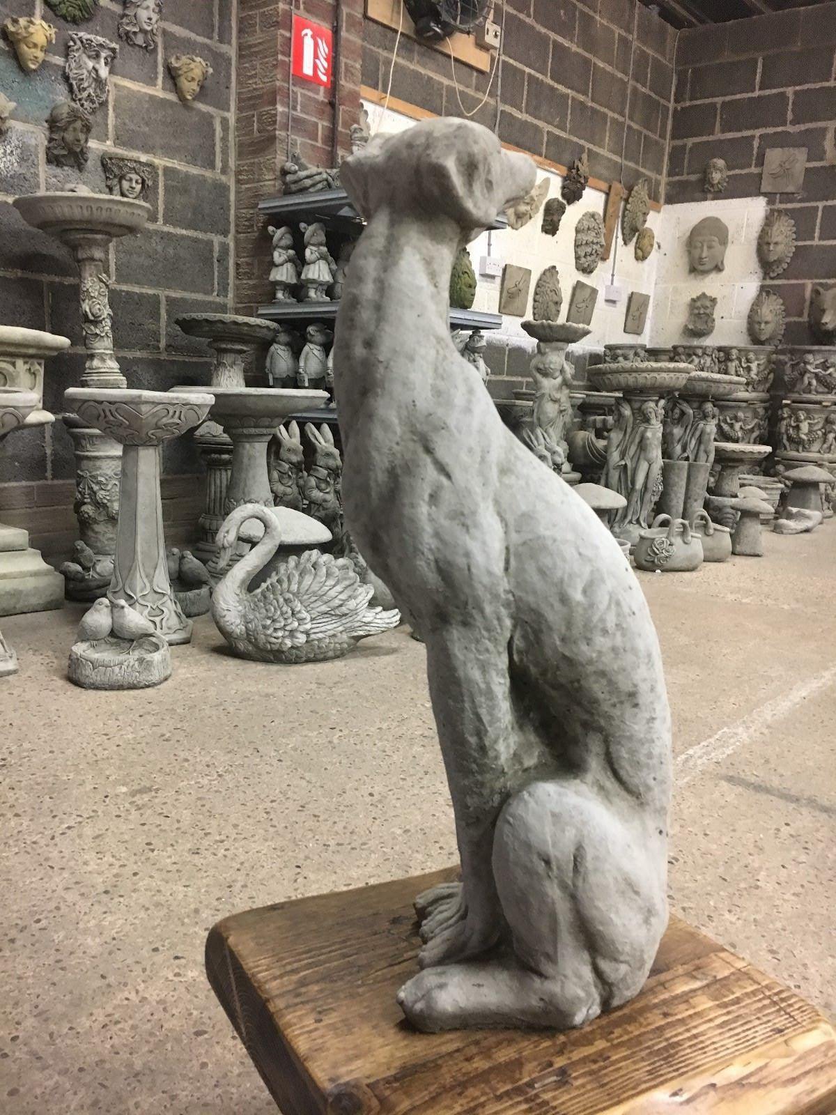 Stone Greyhound/Whippet Dog Statue