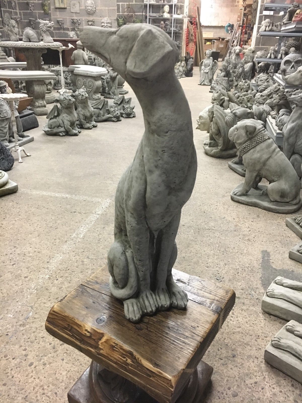 Stone Greyhound/Whippet Dog Statue