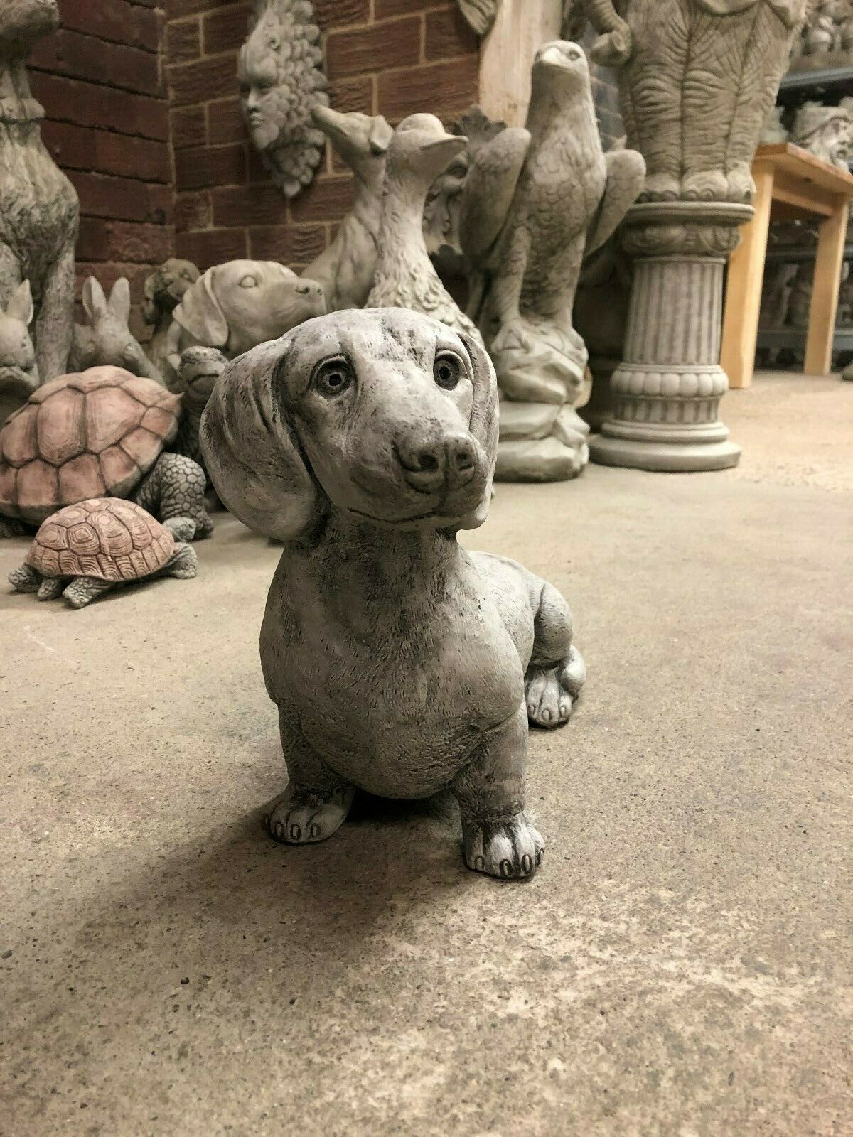 Stone Sausage Dog Ornament