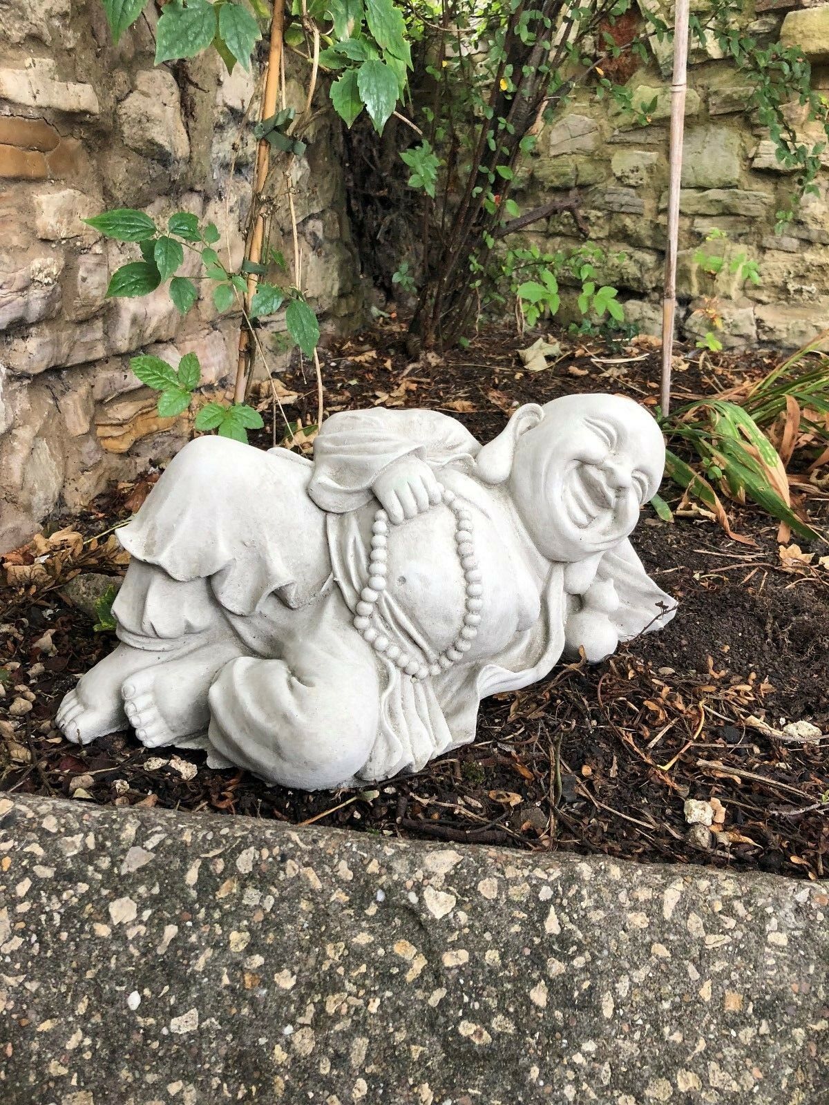 Stone Jolly Buddha Ornament