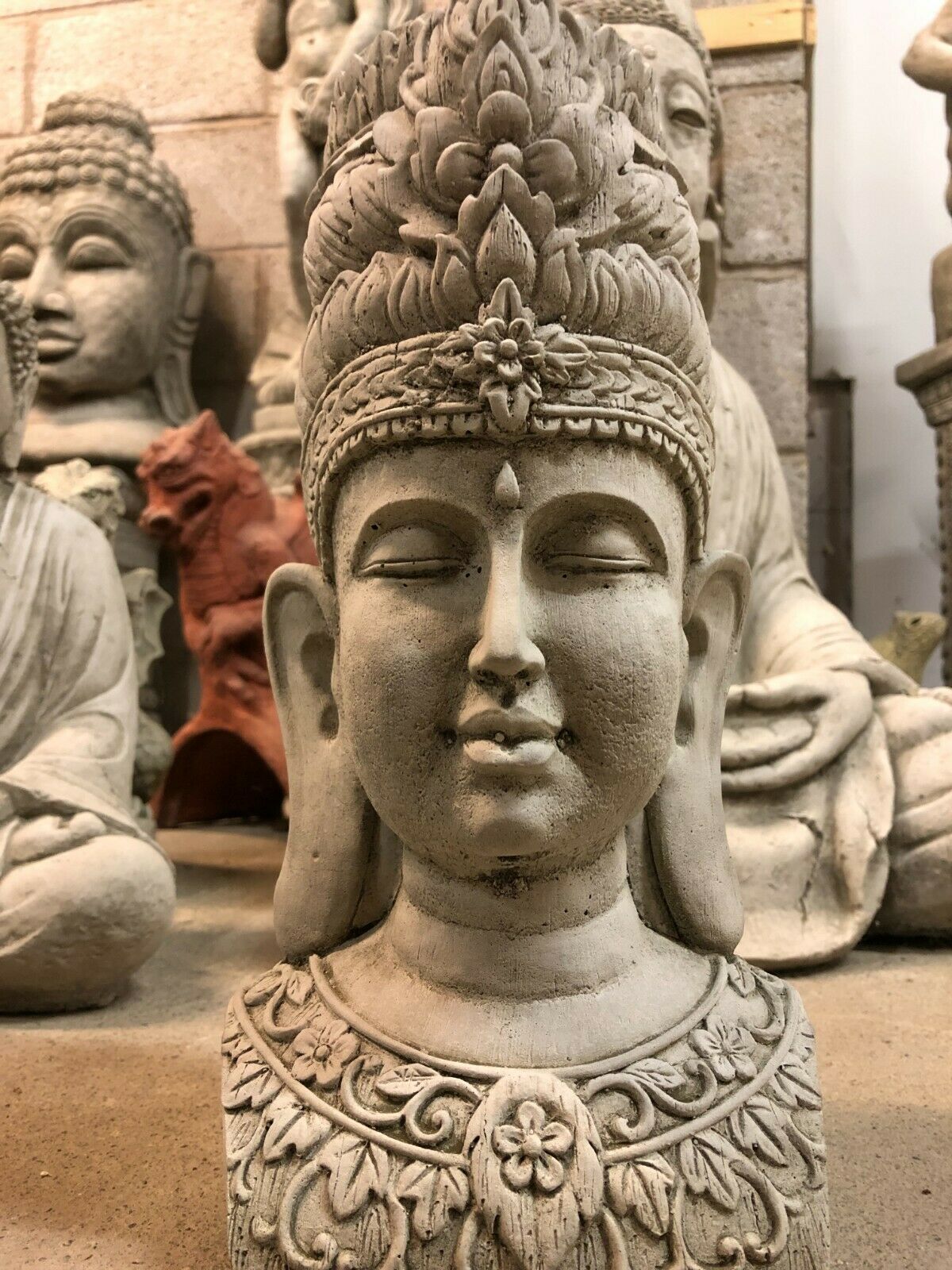 Stone Buddha's Head Ornament