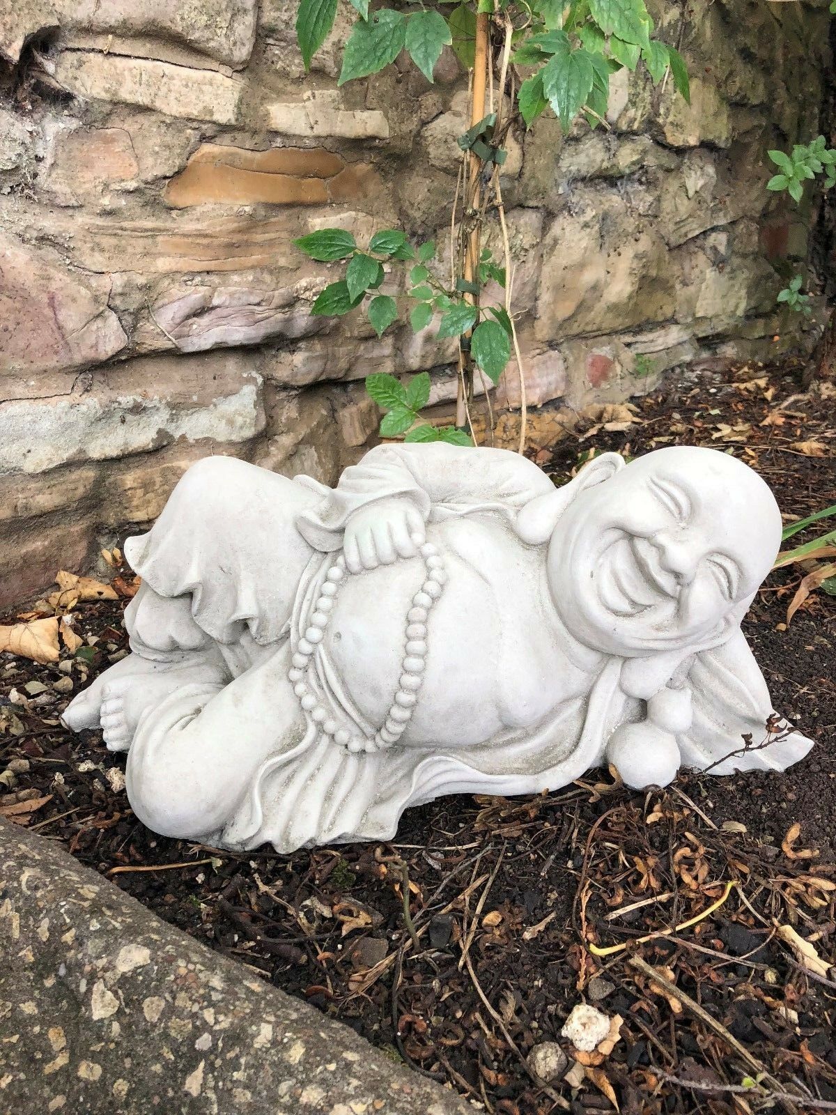 Stone Jolly Buddha Ornament