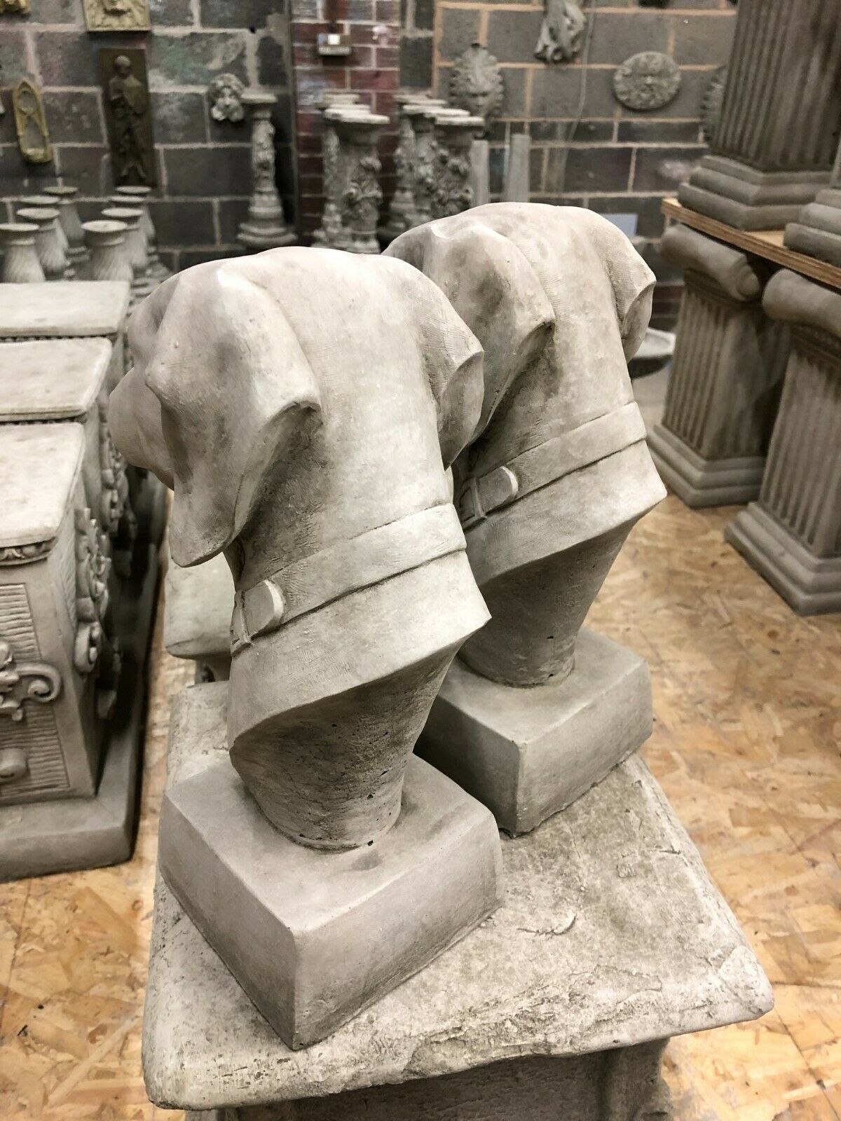 Pair of Stone Greyhound Dog Finials