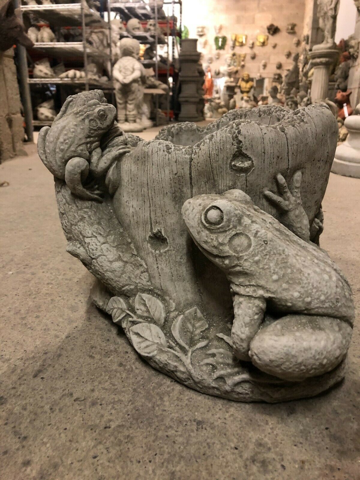 Stone Frog Planter Pot