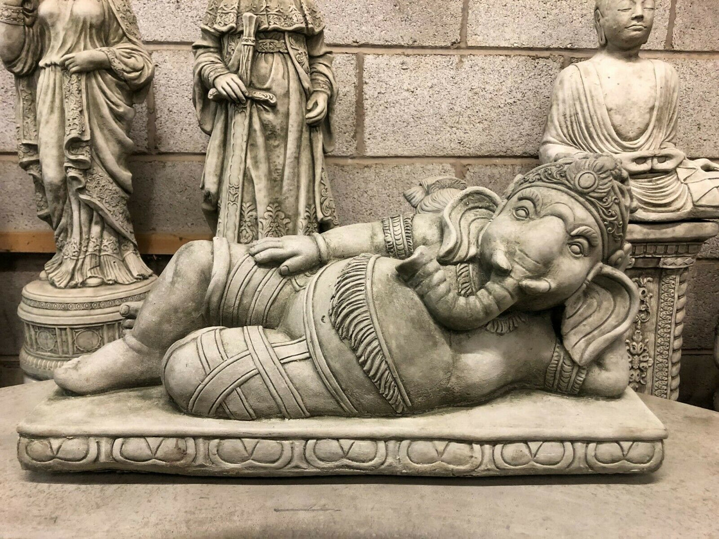 Ganesh Concrete Garden Ornament - Unique Stone Decor