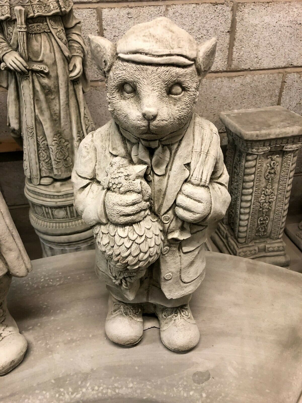 Pair of Stone Gamekeeper & Poacher Ornaments