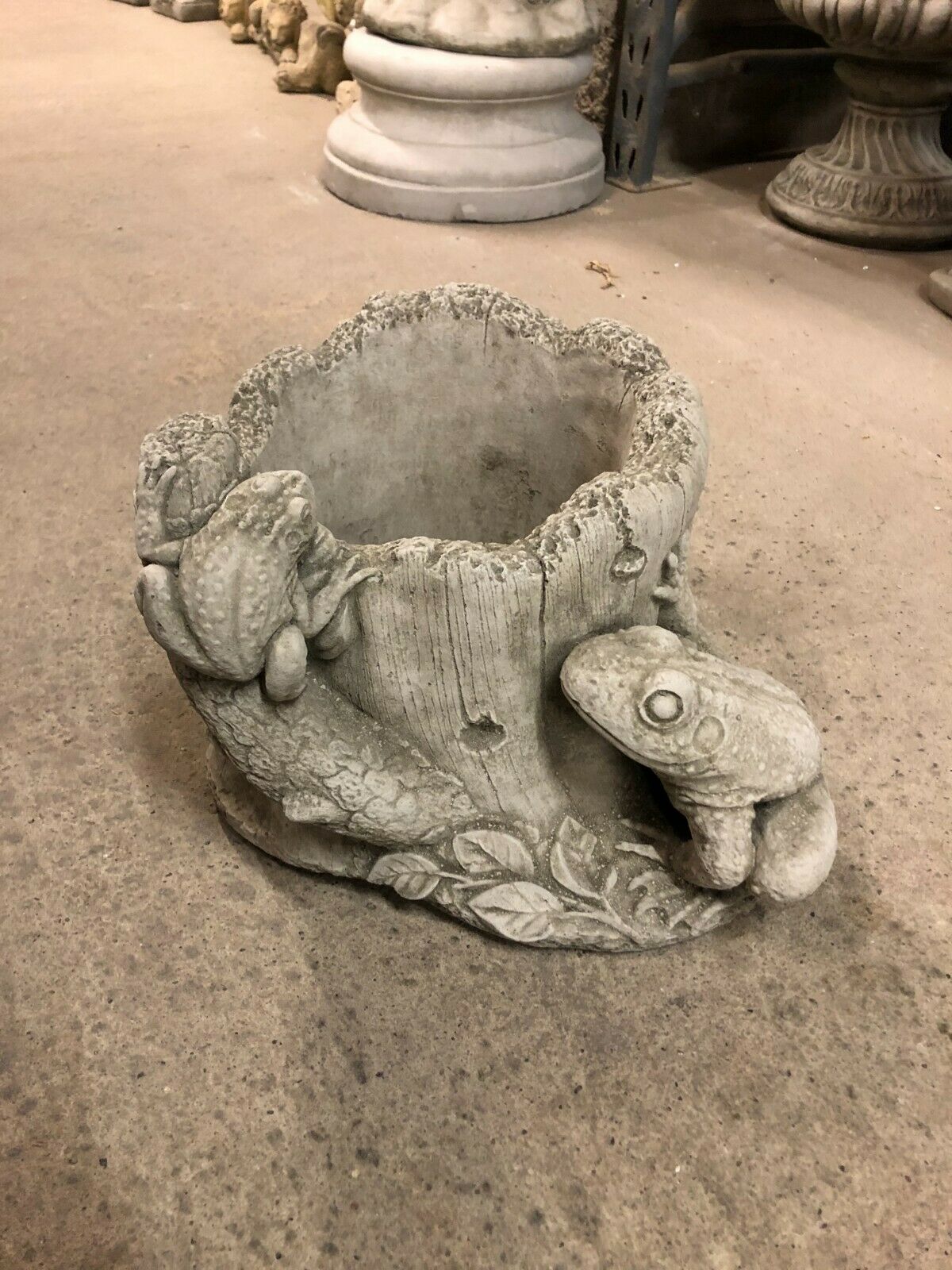 Stone Frog Planter Pot