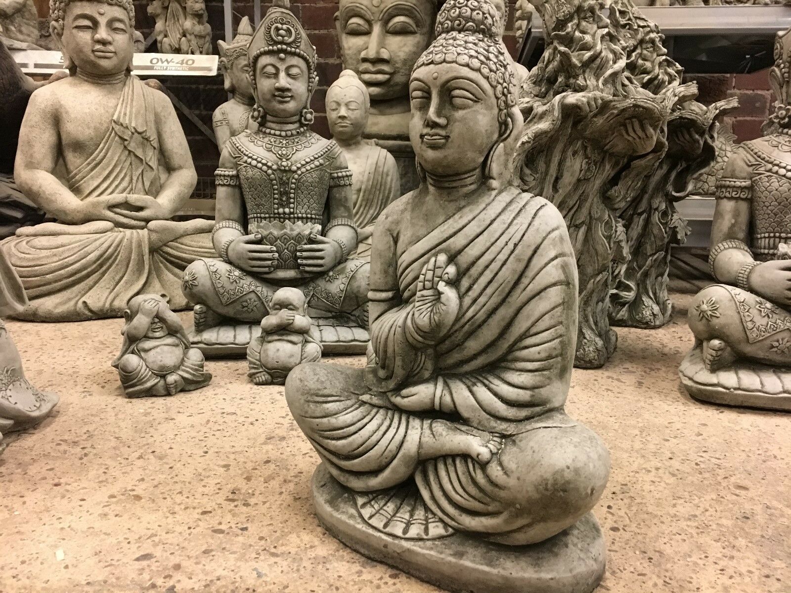 Stone Jnana Mudra Buddha Statue