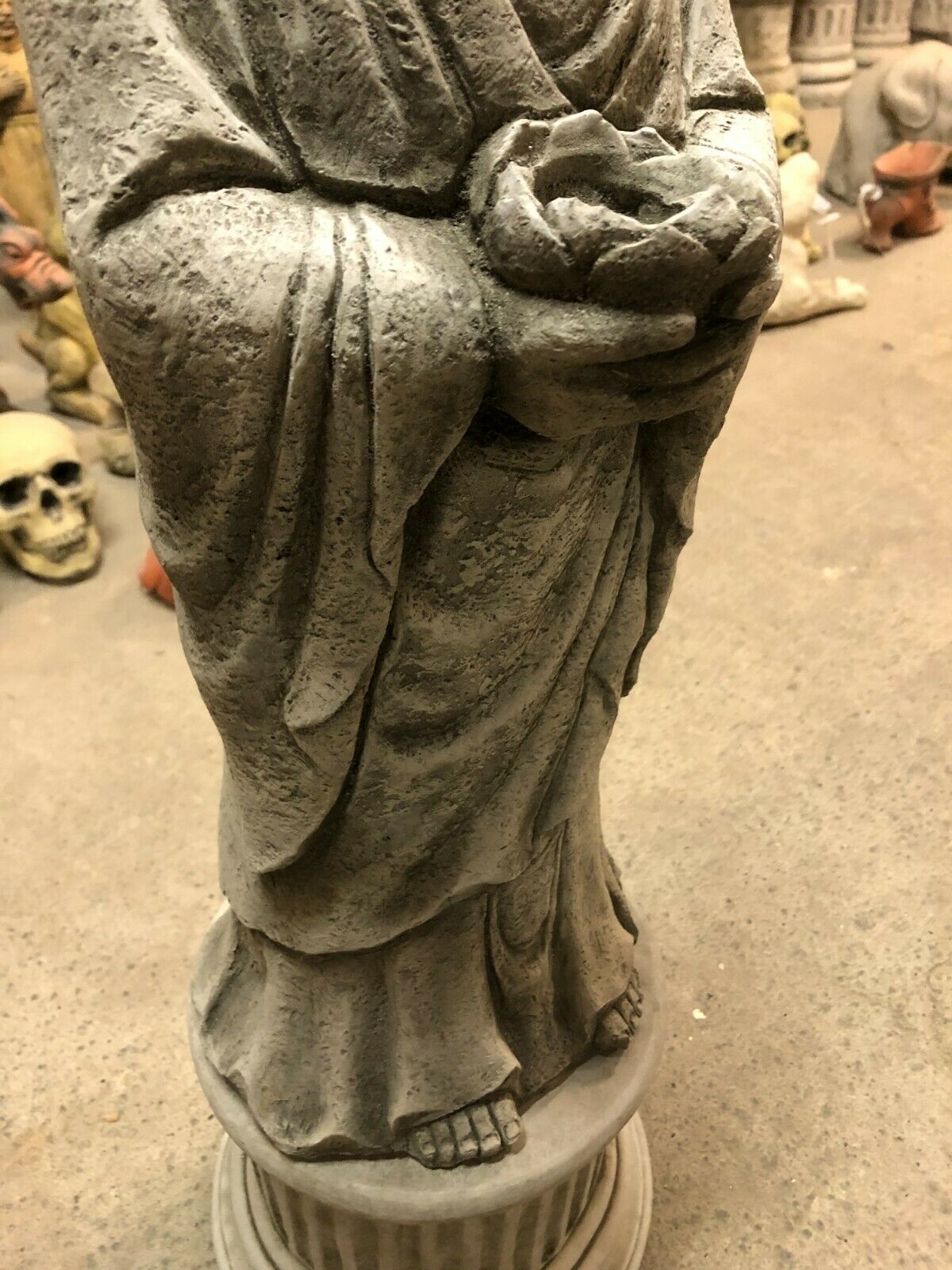 Durable Stone Buddha Garden Statue with Candle Holder