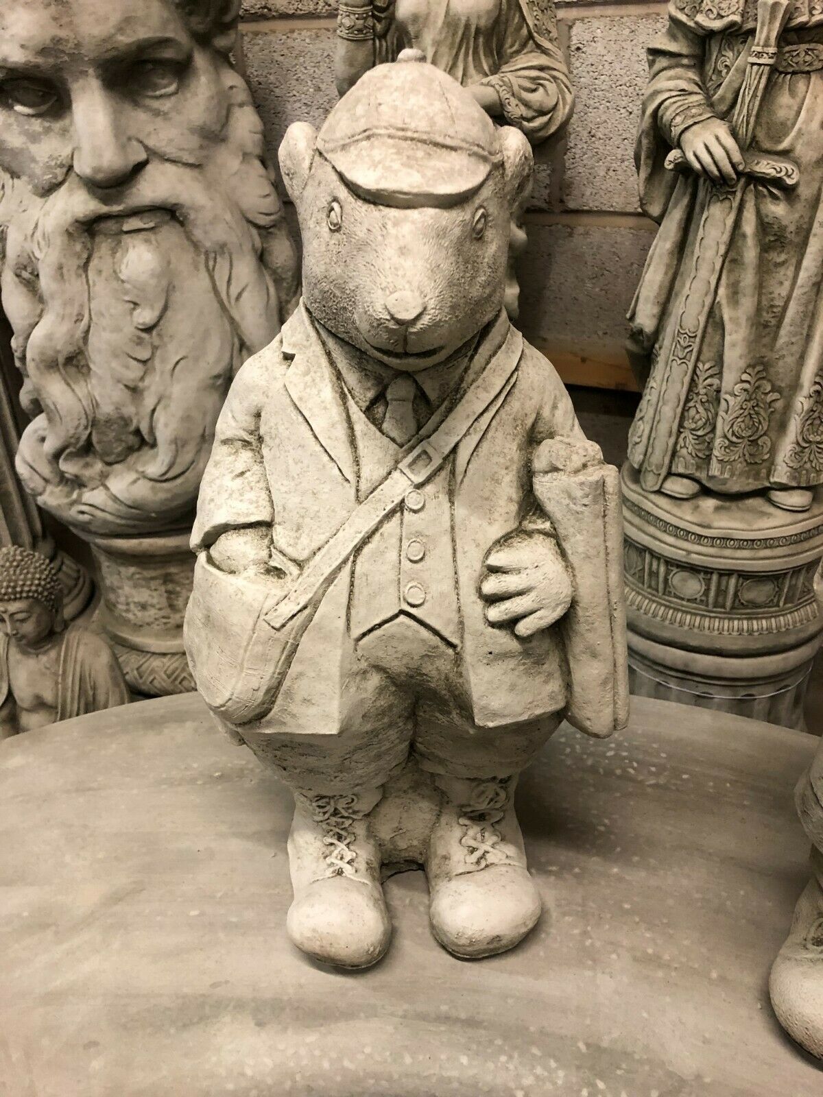 Pair of Stone Gamekeeper & Poacher Ornaments