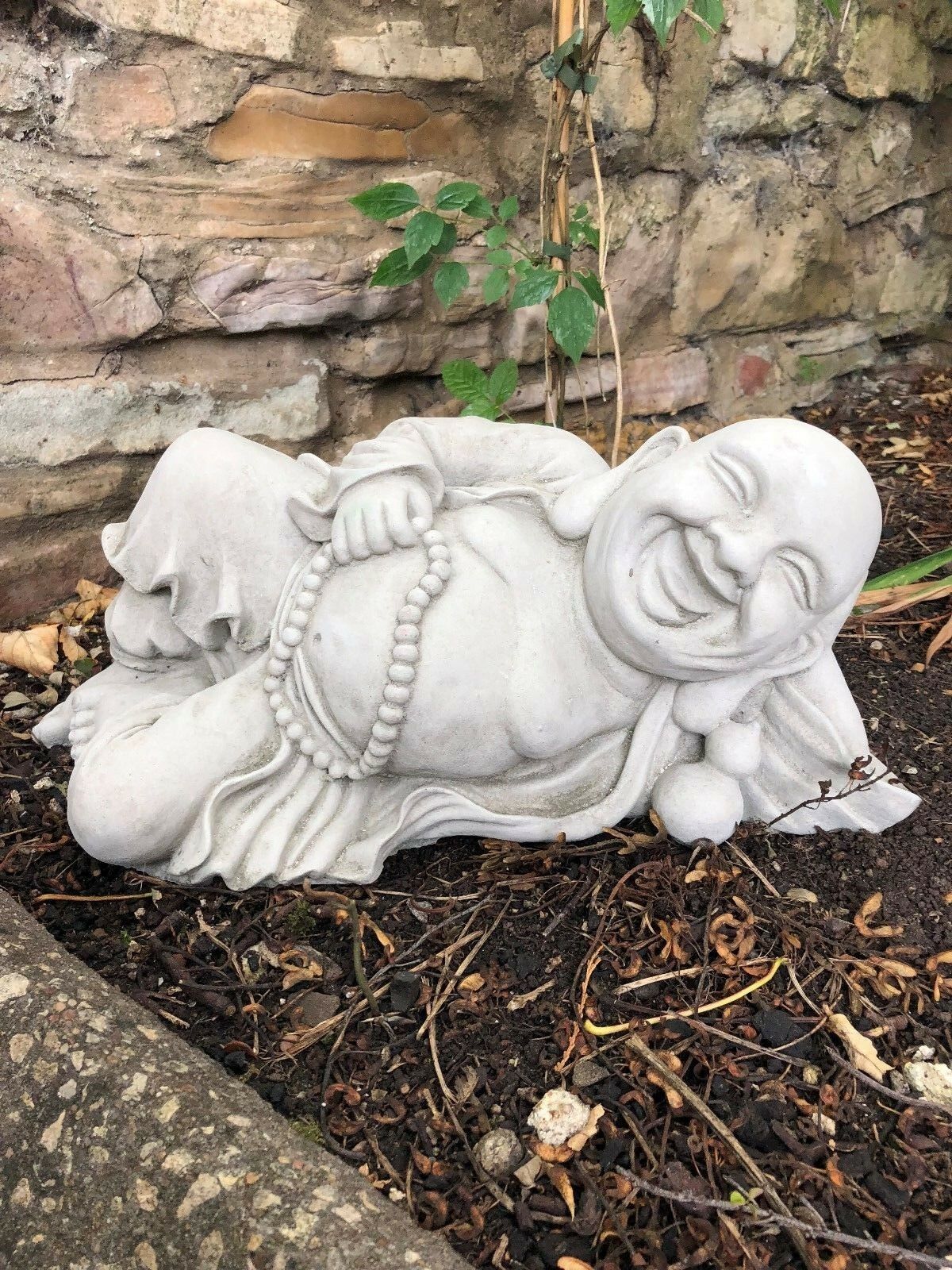 Stone Jolly Buddha Ornament