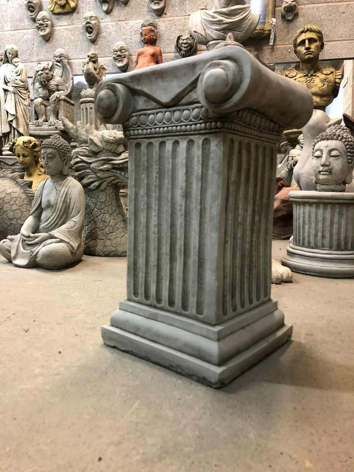 Antique Roman Stone Garden Plinth - Ideal for Statues