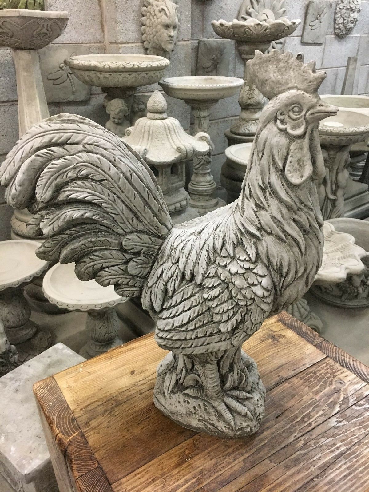 Stone Cockerel/Rooster Ornament