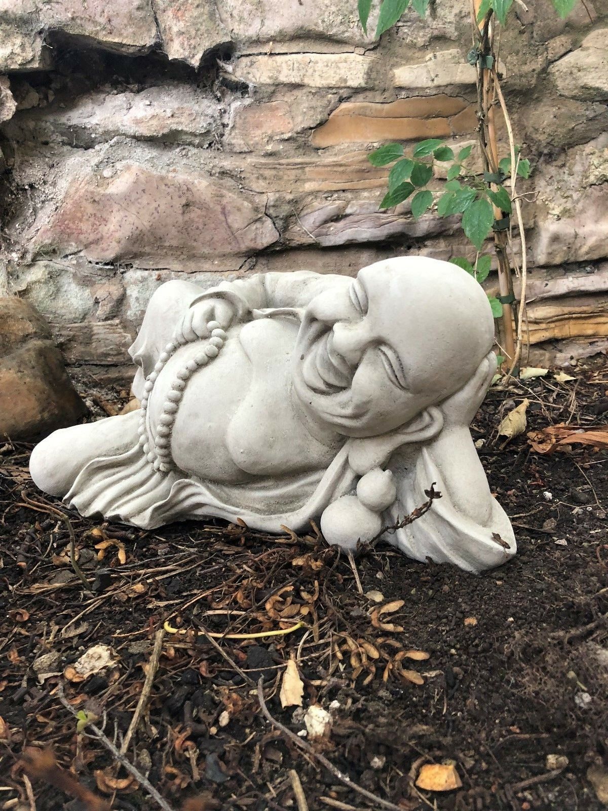 Stone Jolly Buddha Ornament