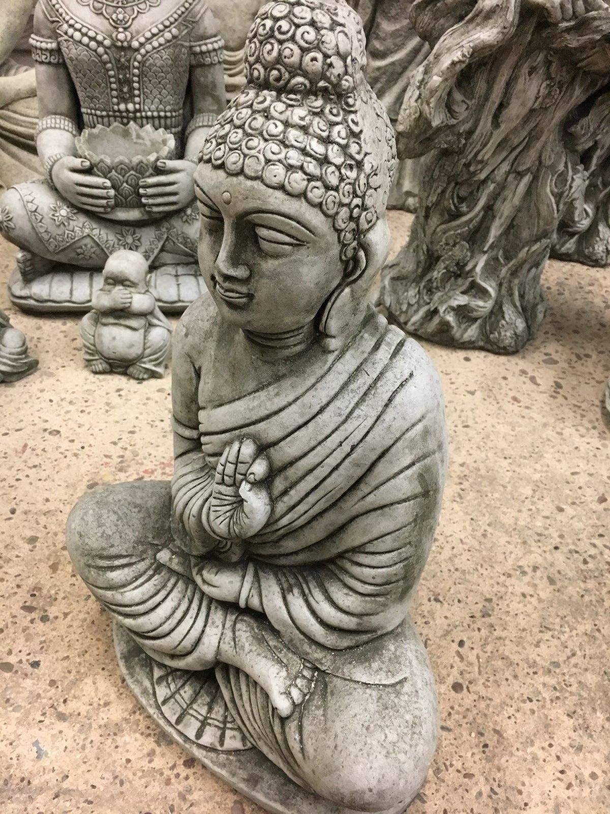 Stone Jnana Mudra Buddha Statue