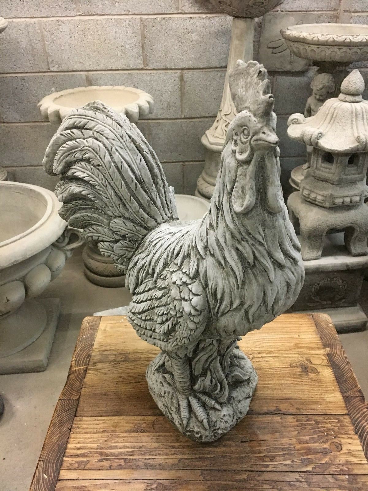 Stone Cockerel/Rooster Ornament
