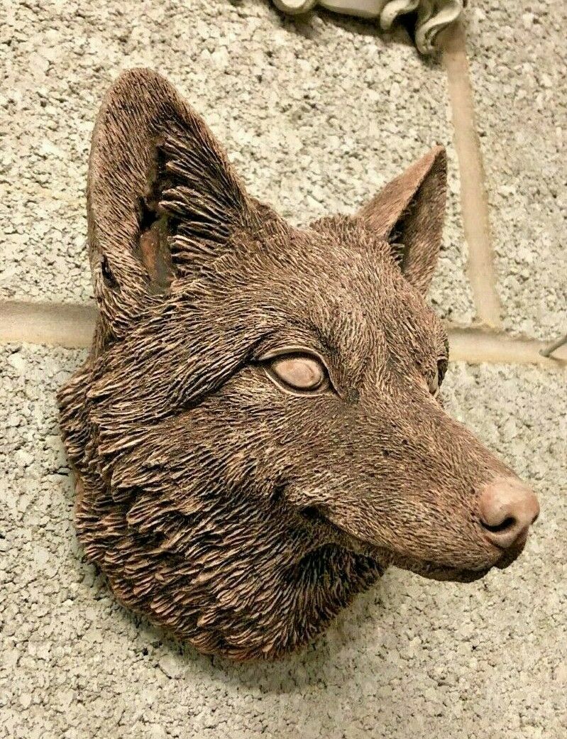 Stone Fox Head Wall Ornament