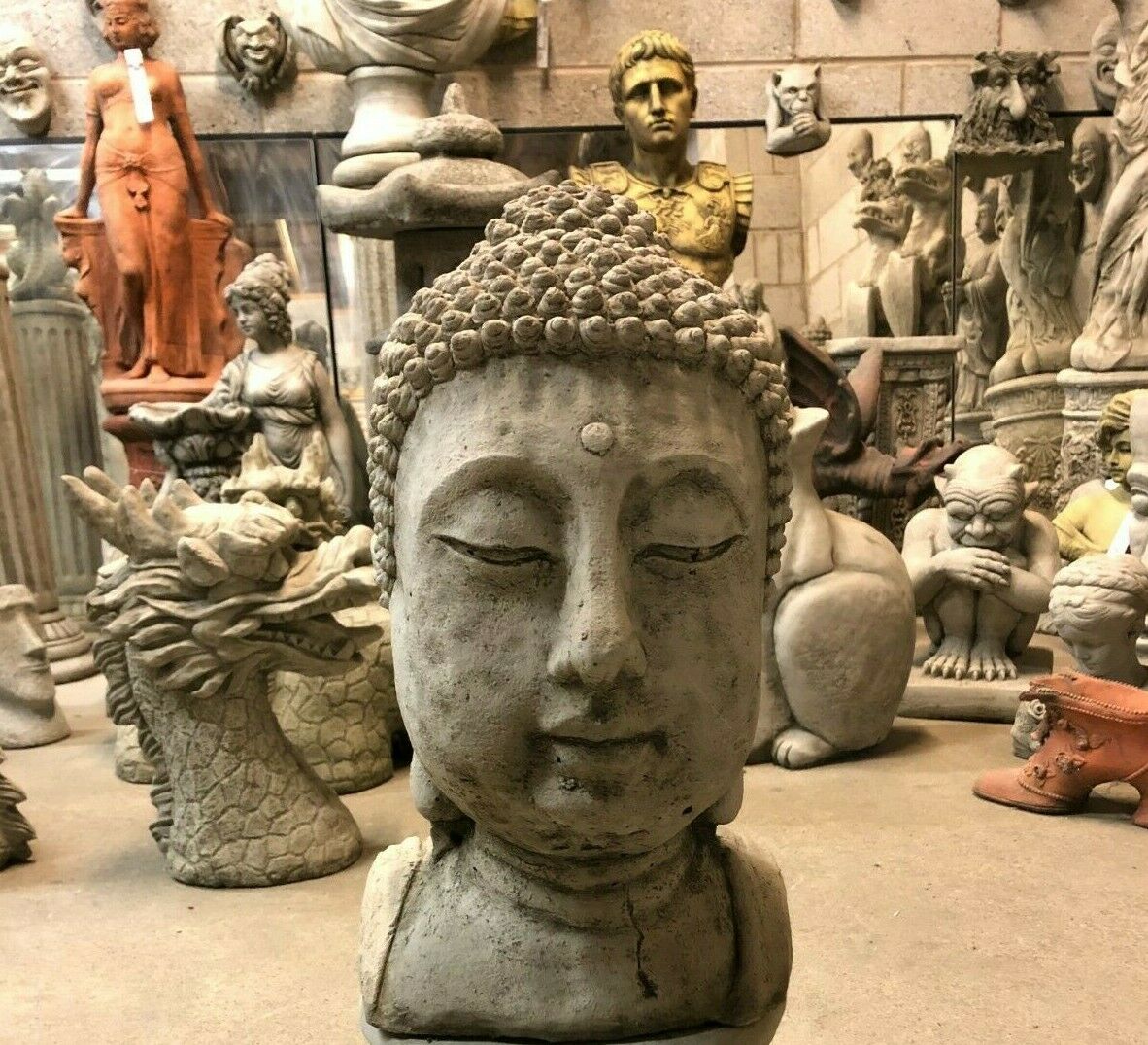 Stone Buddha's Head Statue