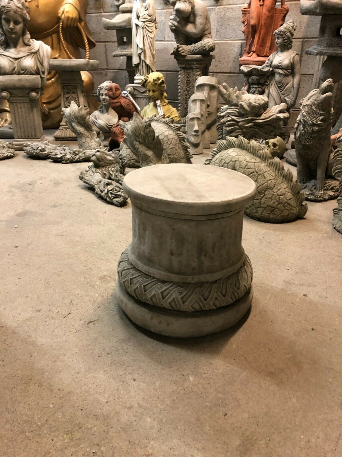 Stunning Stone Round Pedestal Garden Plinth