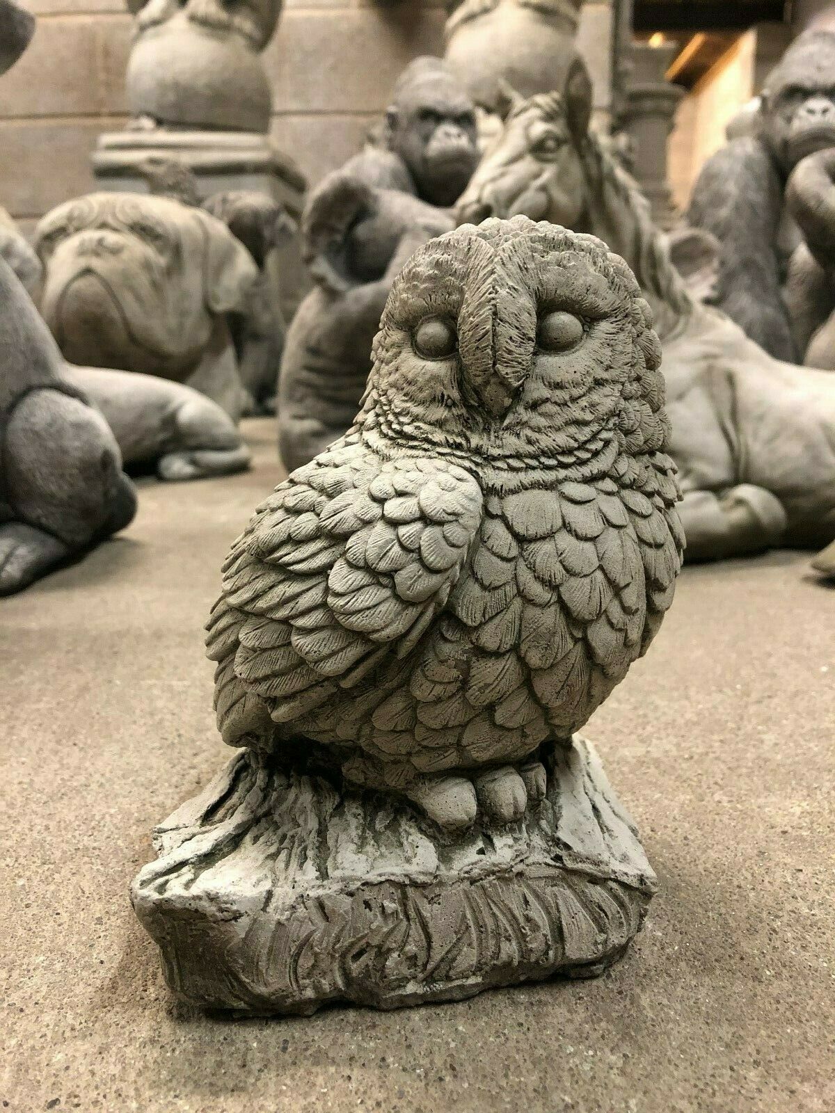 Stone Owl on Log Ornament
