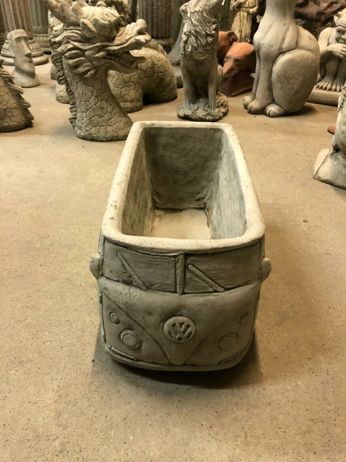 Stone VW Camper Van Garden Planter with Durable Design