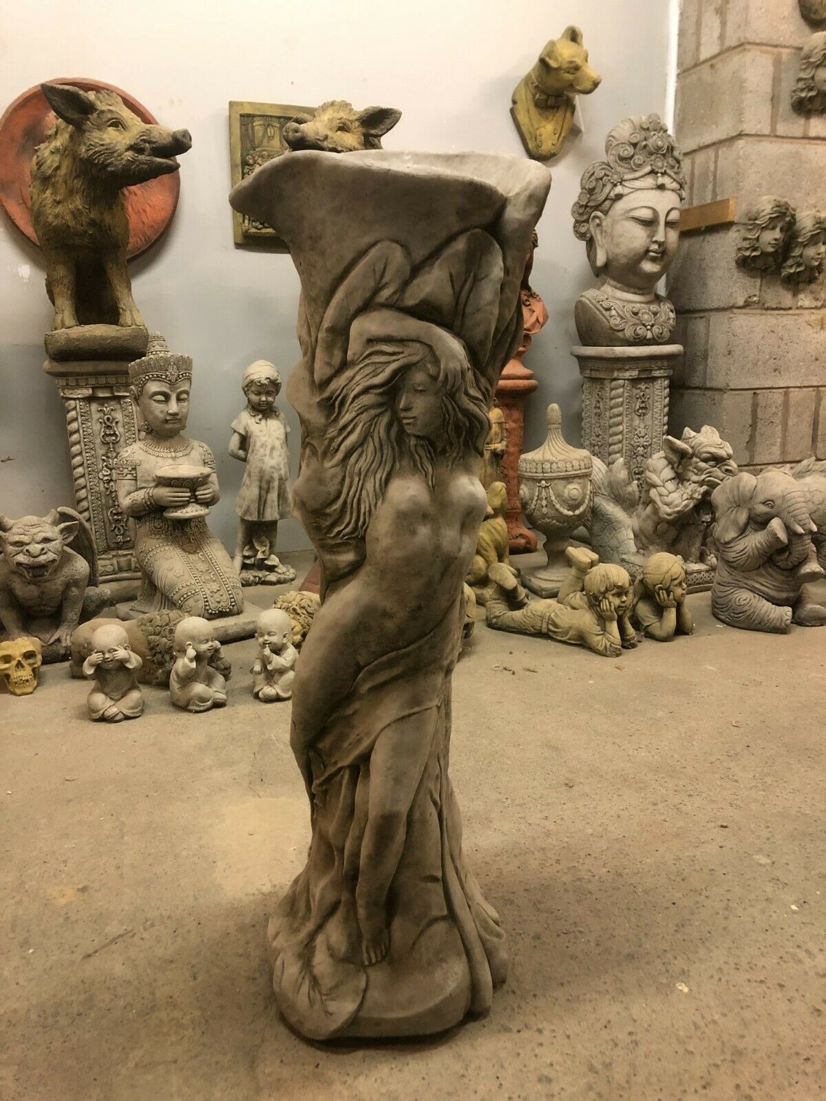 Elegant Stone Naked Lady Planter for Gardens