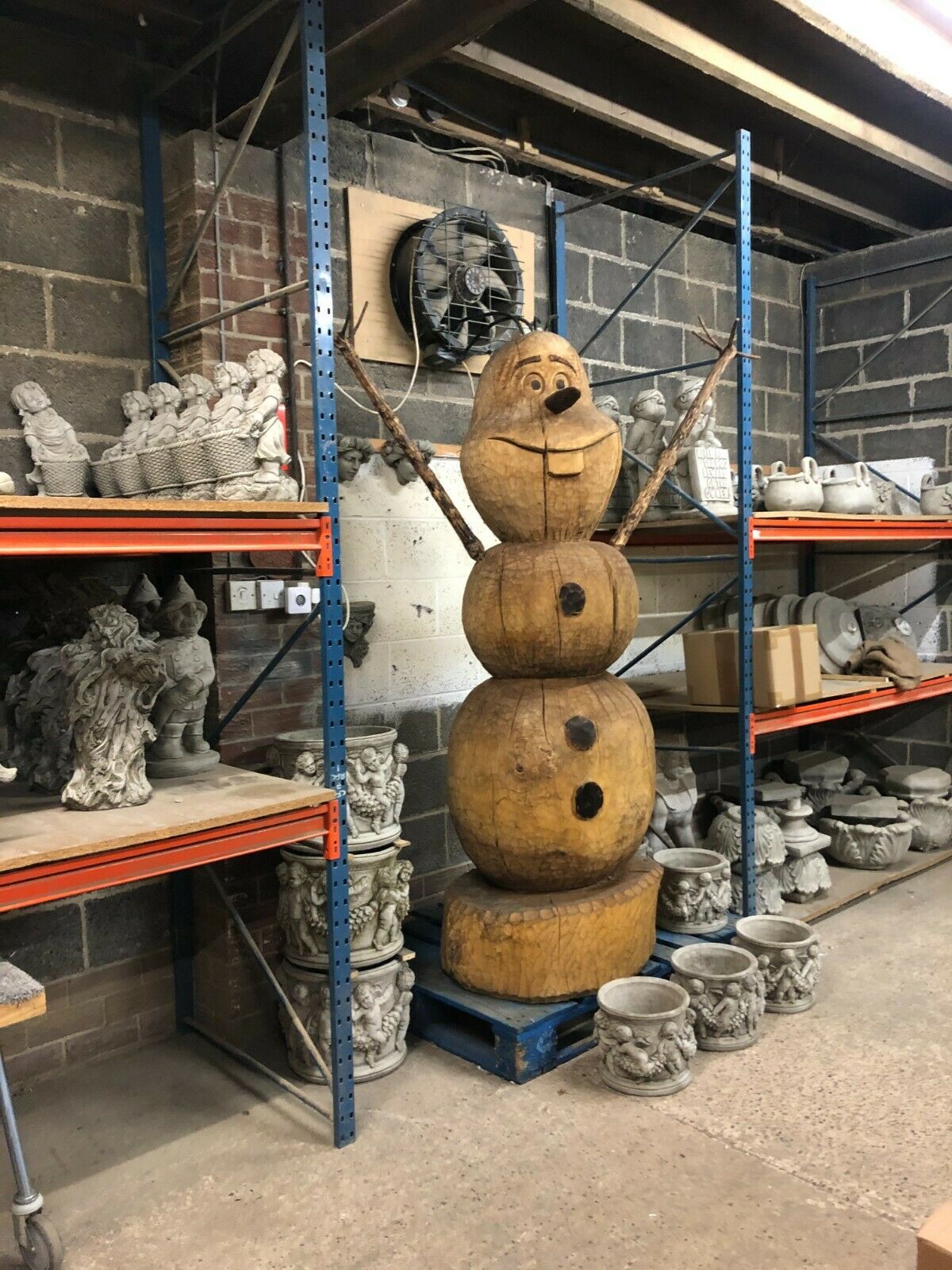 Giant Wood Olaf (Frozen) Statue
