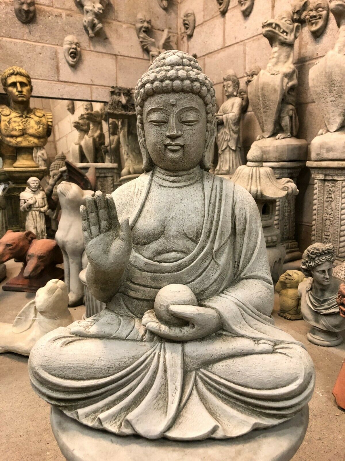 Stone Abhaya Buddha Statue