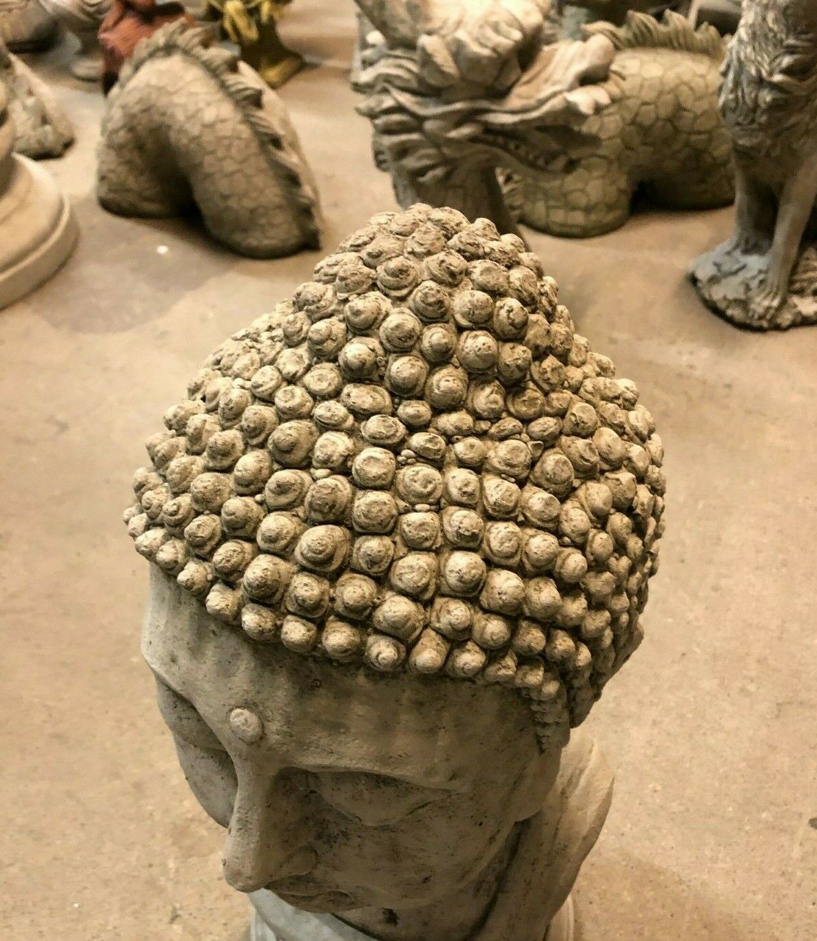 Stone Buddha's Head Statue